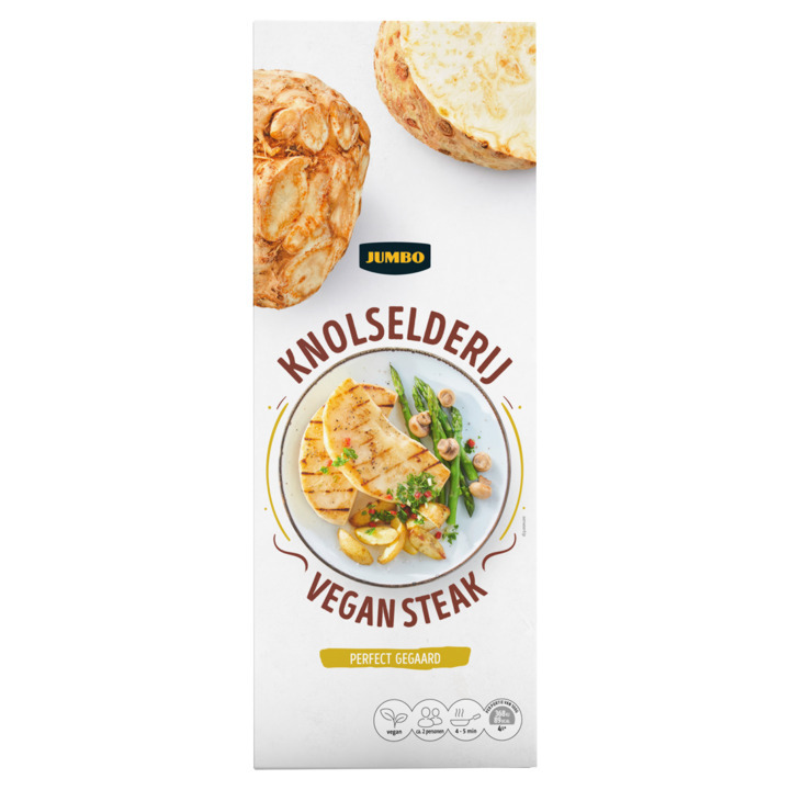 Jumbo knolselderij vegan steak 250g aanbieding bij Jumbo