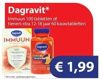 Die Grenze Dagravit immuun 100 tabletten of tieners-xtra 12-18 jaar 60 kauwtabletten aanbieding