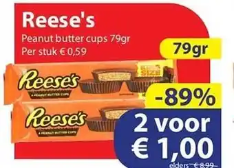 Die Grenze Reese's peanut butter cups 79gr aanbieding