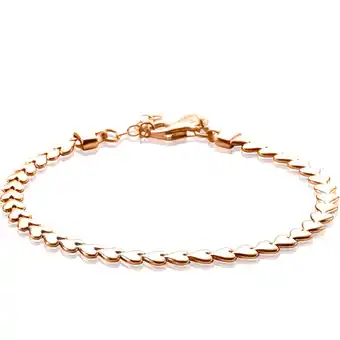 Zinzi Zinzi zilveren armband rosé verguld hartjes 4,5mm breed zia1798r aanbieding