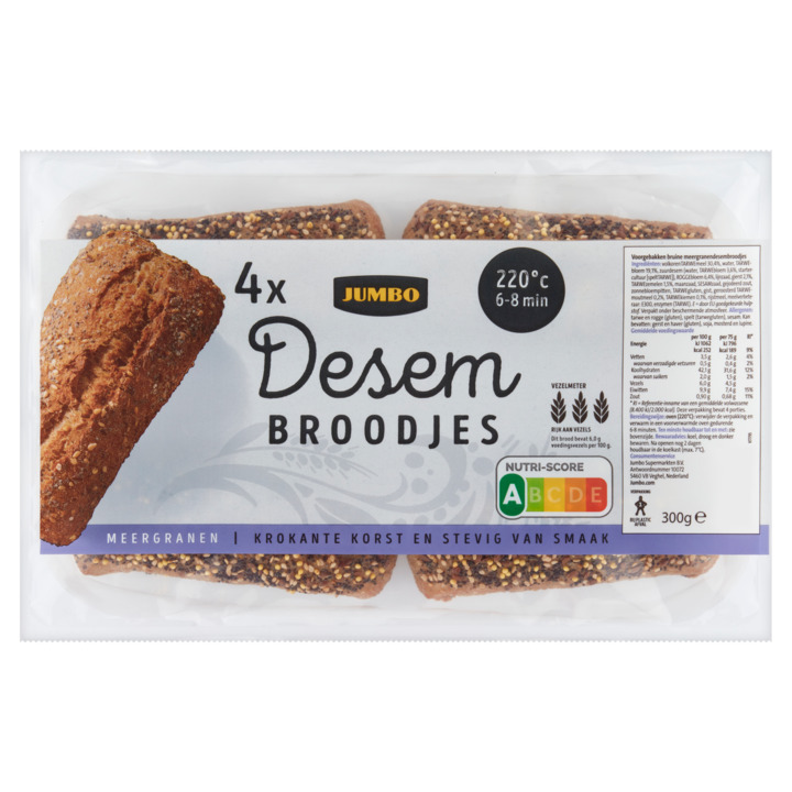 Jumbo desem broodjes 4 stuks aanbieding bij Jumbo