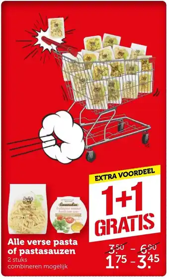 Coop Alle verse pasta of pastasauzen aanbieding