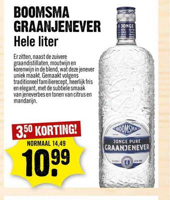 Dirck 3 Boomsma Graanjenever 3.⁵⁰ Korting aanbieding