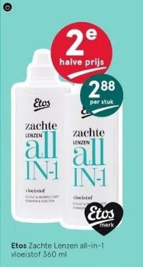 Etos Etos zachte lenzen all-in-1 vloeistof 360 ml aanbieding