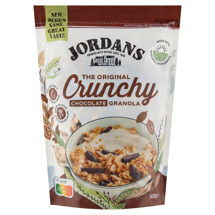Jordans the original crunchy chocolate granola 500g aanbieding bij Jumbo