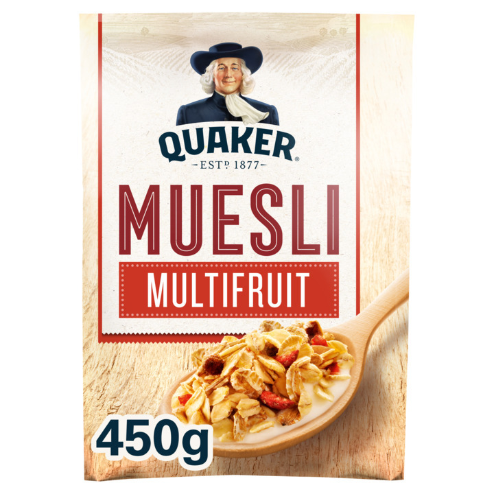 Quaker muesli multifruit ontbijtgranen 450gr aanbieding bij Jumbo