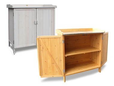 Bealife Plantentafel met onderkast, tuinkast werkblad 1 beweegbare plank voor binnen en buiten (grijs, 98 x 48 95 cm) kopen? Vergelijk bij