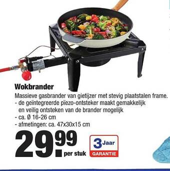 ALDI Wokbrander 47x30x15 cm aanbieding