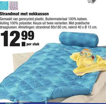 ALDI Strandmat Met Nekkussen aanbieding