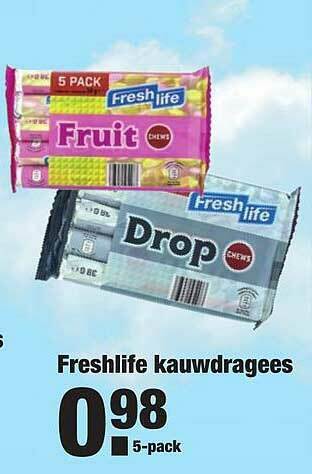 ALDI Freshlife Kauwdragees aanbieding