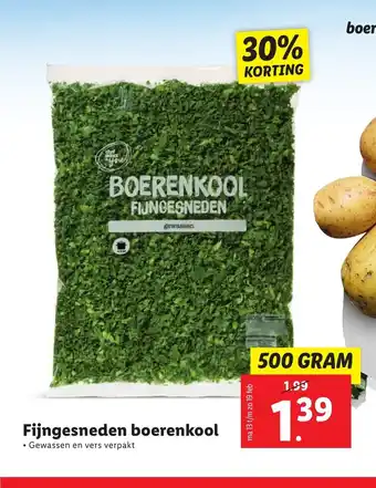 Lidl Fijngesneden boerenkool 500 gram aanbieding