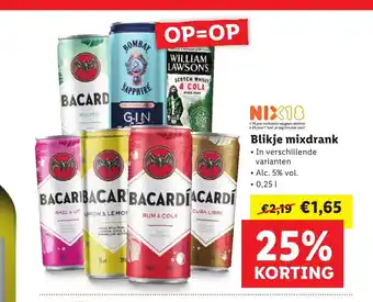 Lidl Blikje mixdrank 0,25 l aanbieding