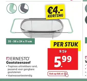 Lidl Ernesto Gootsteenzeef 35-56 x 24 x 11 cm aanbieding