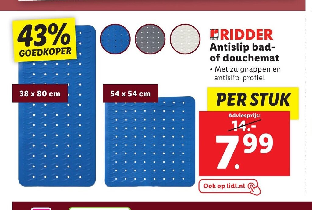Ridder Antislip bad of douchemat aanbieding bij Lidl