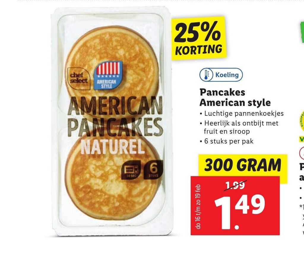 Pancakes American style 300 gram aanbieding bij Lidl