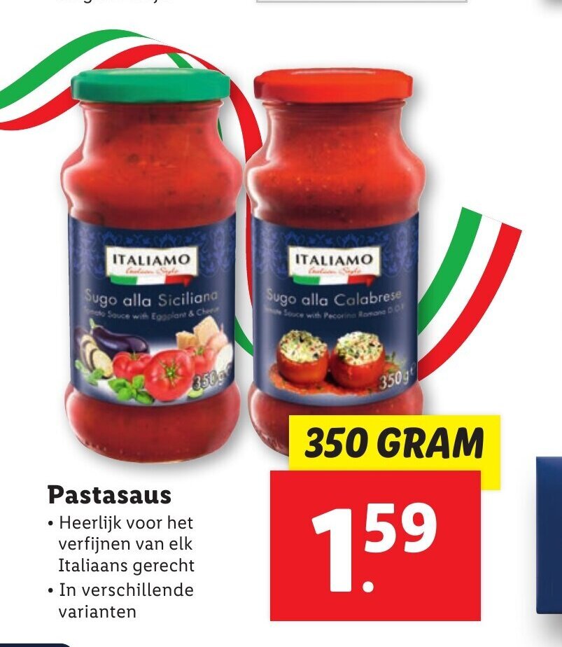 Pastasaus 350 gram aanbieding bij Lidl