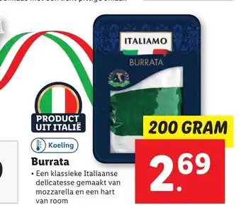 Lidl Burrata 200 gram aanbieding