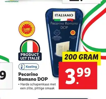 Lidl Pecorino Romano DOP 200 gram aanbieding