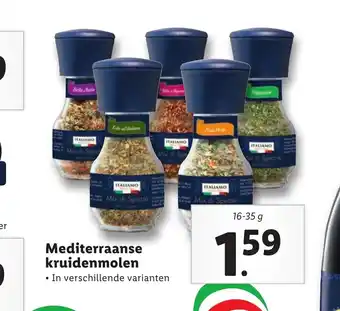 Lidl Mediterraanse kruidenmolen 16-35 g aanbieding