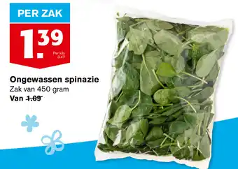 Hoogvliet Ongewassen spinazie 450g aanbieding