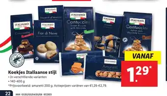 Lidl Koekjes Italiaanse stijl 140-400 g aanbieding