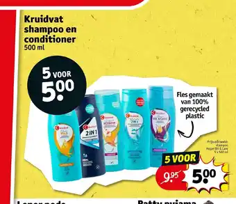 Kruidvat Shampoo en conditioner 500 ml aanbieding