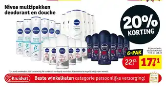 Kruidvat Nivea multipakken deodorant en douche aanbieding