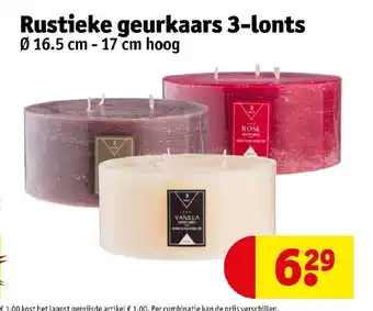 Kruidvat Rustieke geurkaars 3-lonts 16.5 cm - 17 cm hoog aanbieding