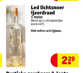 Kruidvat Led lichtsnoer ijzerdraad 1 meter aanbieding