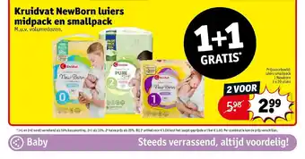 Kruidvat NewBorn luiers midpack en smallpack aanbieding