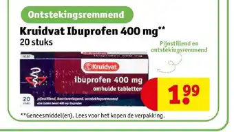 Kruidvat Ibuprofen 400 mg 20 stuks aanbieding