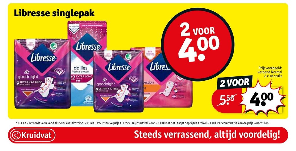 Libresse singlepak aanbieding bij Kruidvat