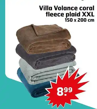 Trekpleister Villa volance coral fleece plaid xxl 150 x 200 cm aanbieding