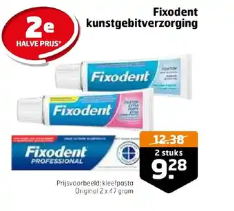 Trekpleister Fixodent kunstgebitverzorging 2 stuks aanbieding