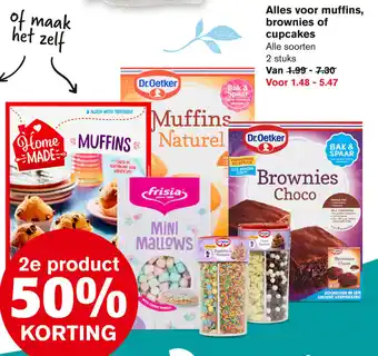 Hoogvliet Alles voor muffins, brownie of cupcakes 2st aanbieding