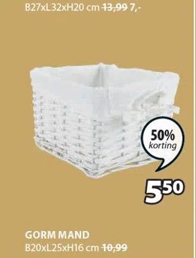 Jysk Gorm mand aanbieding