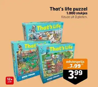 Trekpleister That's life puzzel 1.000 stukjes aanbieding