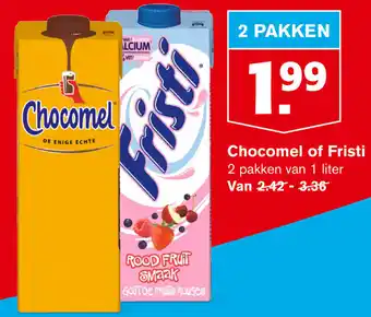Hoogvliet Chocomel of Fristi 2*1L aanbieding