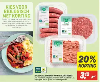 Dekamarkt Biologisch rund- of varkensvlees aanbieding