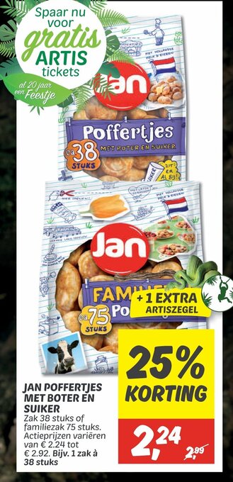 Dekamarkt Jan poffertjes met boter en suiker 38 stuks aanbieding