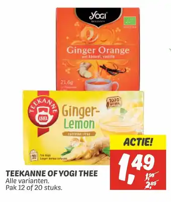 Dekamarkt Teekanne of yogi thee 12 stuks aanbieding