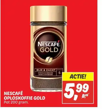 Dekamarkt Nescafe oploskoffie gold 200g aanbieding