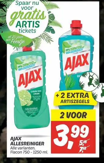 Dekamarkt Ajax allesreiniger 750-1250ml aanbieding