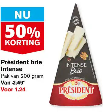 Hoogvliet President Brie Intense 200g aanbieding