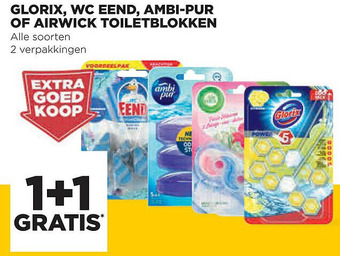 Jumbo Glorix, wc eend, ambi-pur of airwick toiletblokken aanbieding