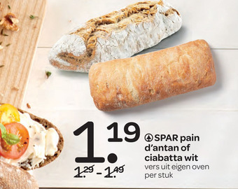 Spar Pain d'antan of ciabatta wit aanbieding