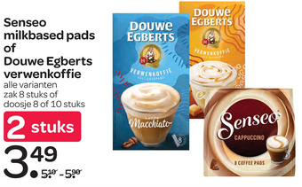 Spar Senseo milkbased pads of Douwe Egberts verwenkoffie aanbieding