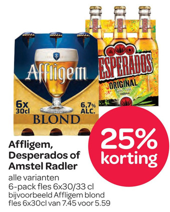 Spar Affligem, Desperados of Amstel Radler aanbieding