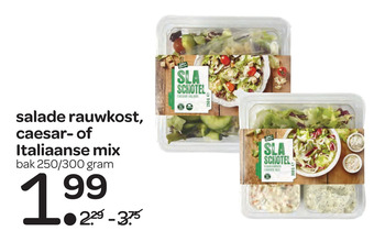 Spar salade rauwkost, caesar- of Italiaanse mix aanbieding