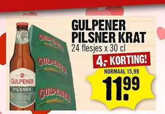 Dirck 3 Gulpener pilsner krat aanbieding